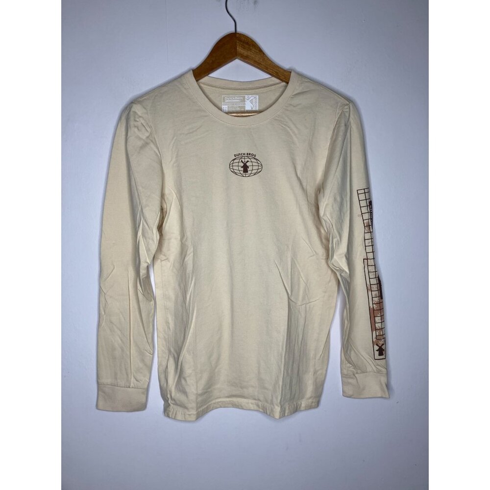 Dutch Bros Long Sleeve Tee Beige It's All Good Men's Small